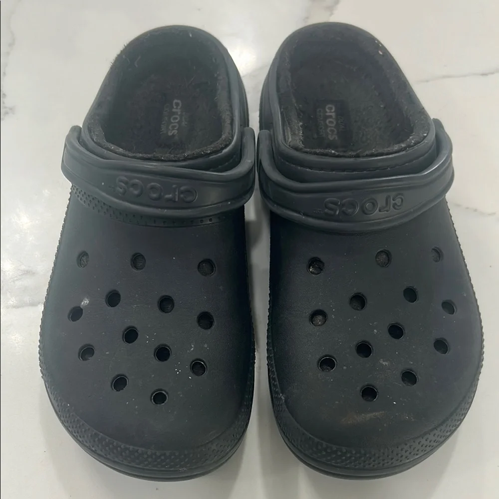 CROCS Men's Black Classic Foam Clogs with Heel Strap